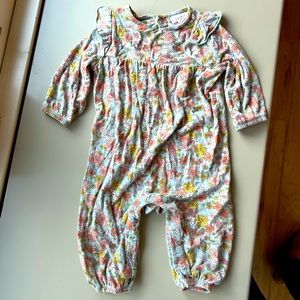 Angel Dear floral ruffle sleeve onesie romper 3-6 months used good condition